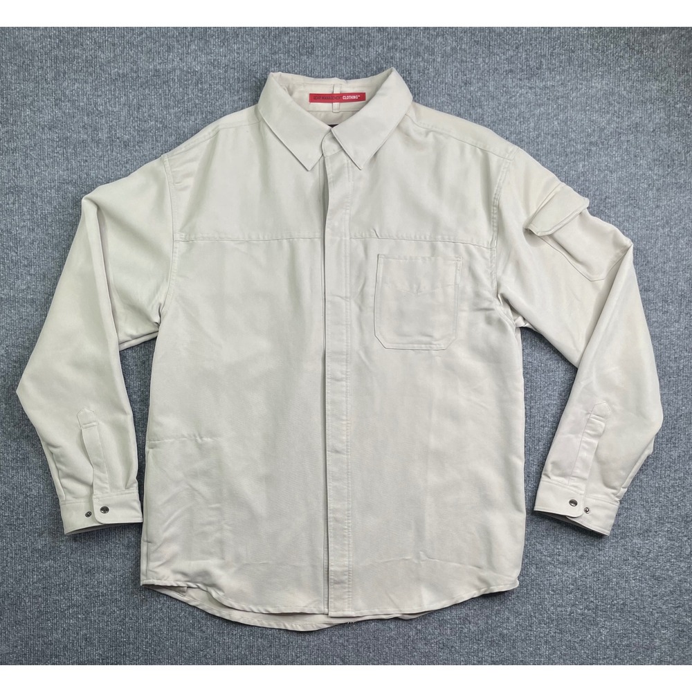 Scottevest adventurer Shirt Men's Large Beige TEC SEV Gear Management Travel
